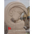 modern arts stone mother and baby sculpture